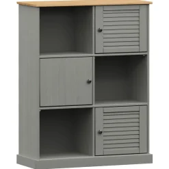 Kirjahylly VIGO harmaa 90x35x114,5 cm täysi mänty (53183)