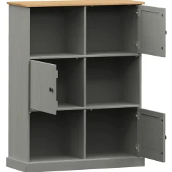 Kirjahylly VIGO harmaa 90x35x114,5 cm täysi mänty (53183)