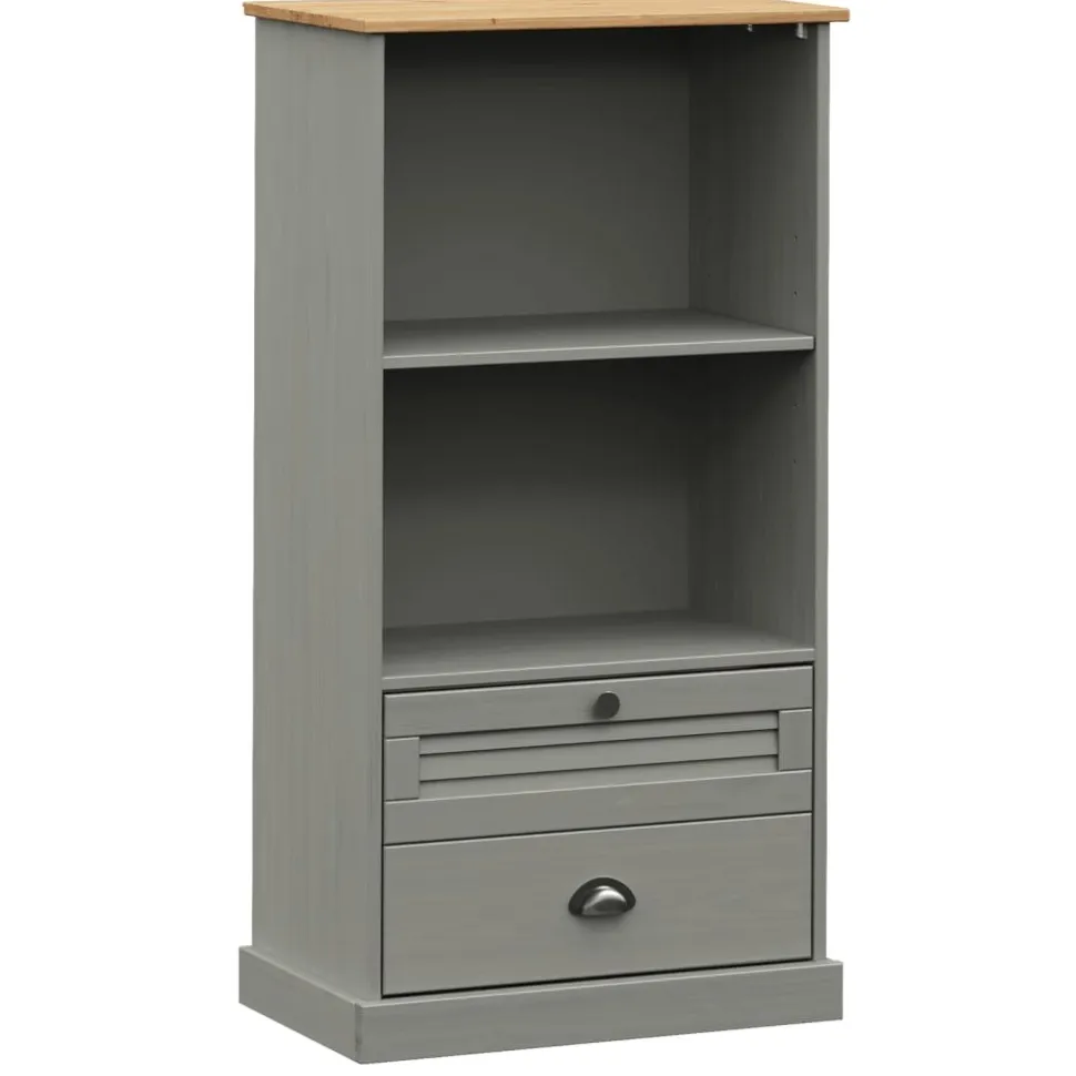 Kirjahylly VIGO harmaa 60x35x114,5 cm täysi mänty (53186)