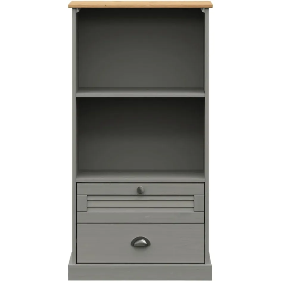 Kirjahylly VIGO harmaa 60x35x114,5 cm täysi mänty (53186)
