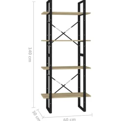 Kirjahylly 60x30x70-140cm, eri kokoja/materiaaleja ja värejä