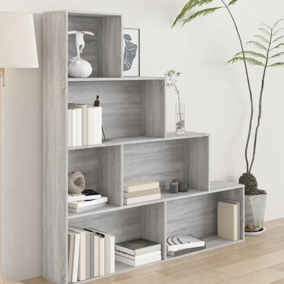 Kirjahylly 155x24x160 cm harmaa