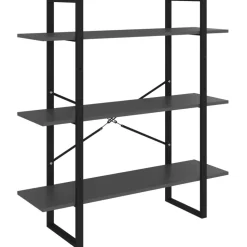Kirjahylly 1 100x30x105 cm lastulevy betoninharmaa