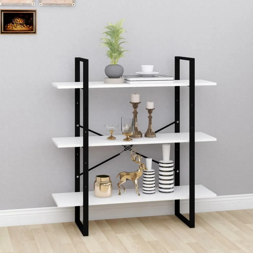 Kirjahylly 1 100x30x105 cm lastulevy betoninharmaa