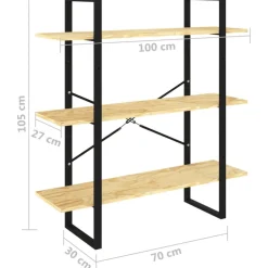 Kirjahylly 1 100x30x105 cm lastulevy betoninharmaa