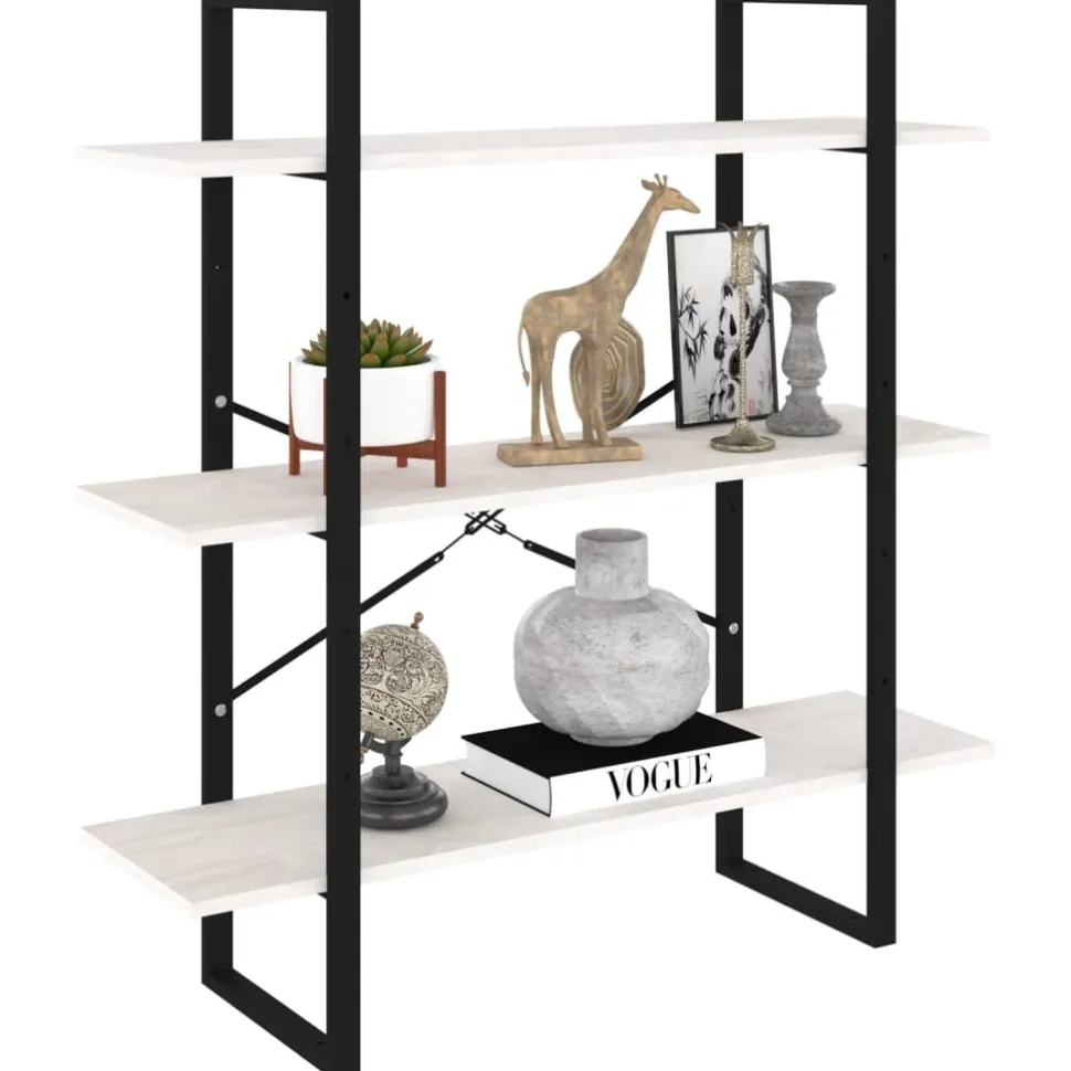 Kirjahylly 1 100x30x105 cm lastulevy betoninharmaa