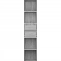 Kirjahylly 36x30x171 cm lastulevy betoninharmaa