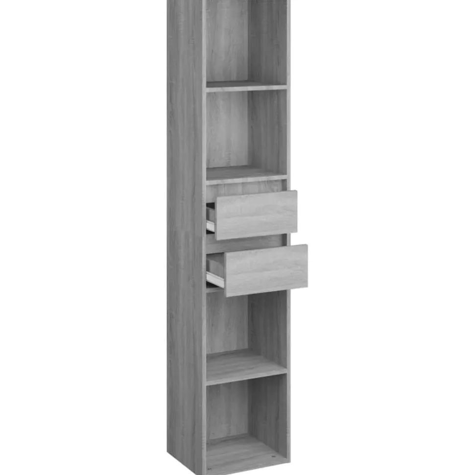 Kirjahylly 36x30x171 cm lastulevy betoninharmaa