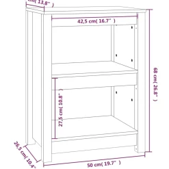 Kirjahylly 50x35x68 cm mänty harmaa
