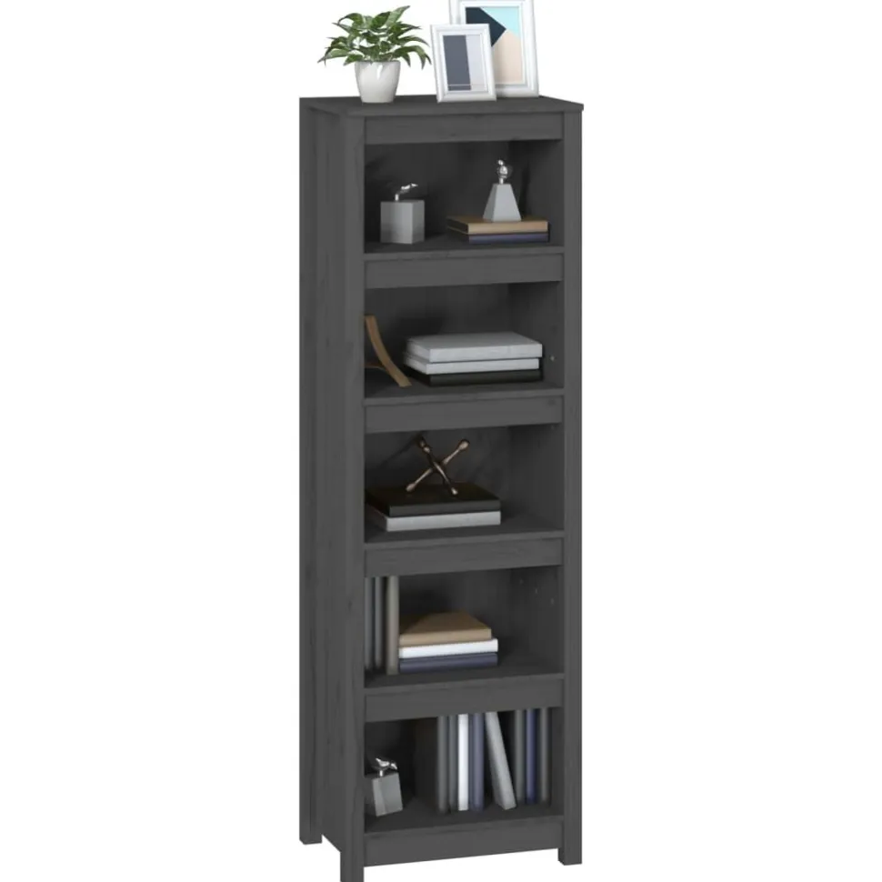 Kirjahylly 50x35x68 cm mänty harmaa