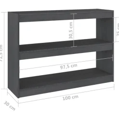 Kirjahylly 40x30x71,5 cm mänty harmaa