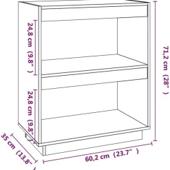 Kirjahylly 40x35x71 cm mänty harmaa