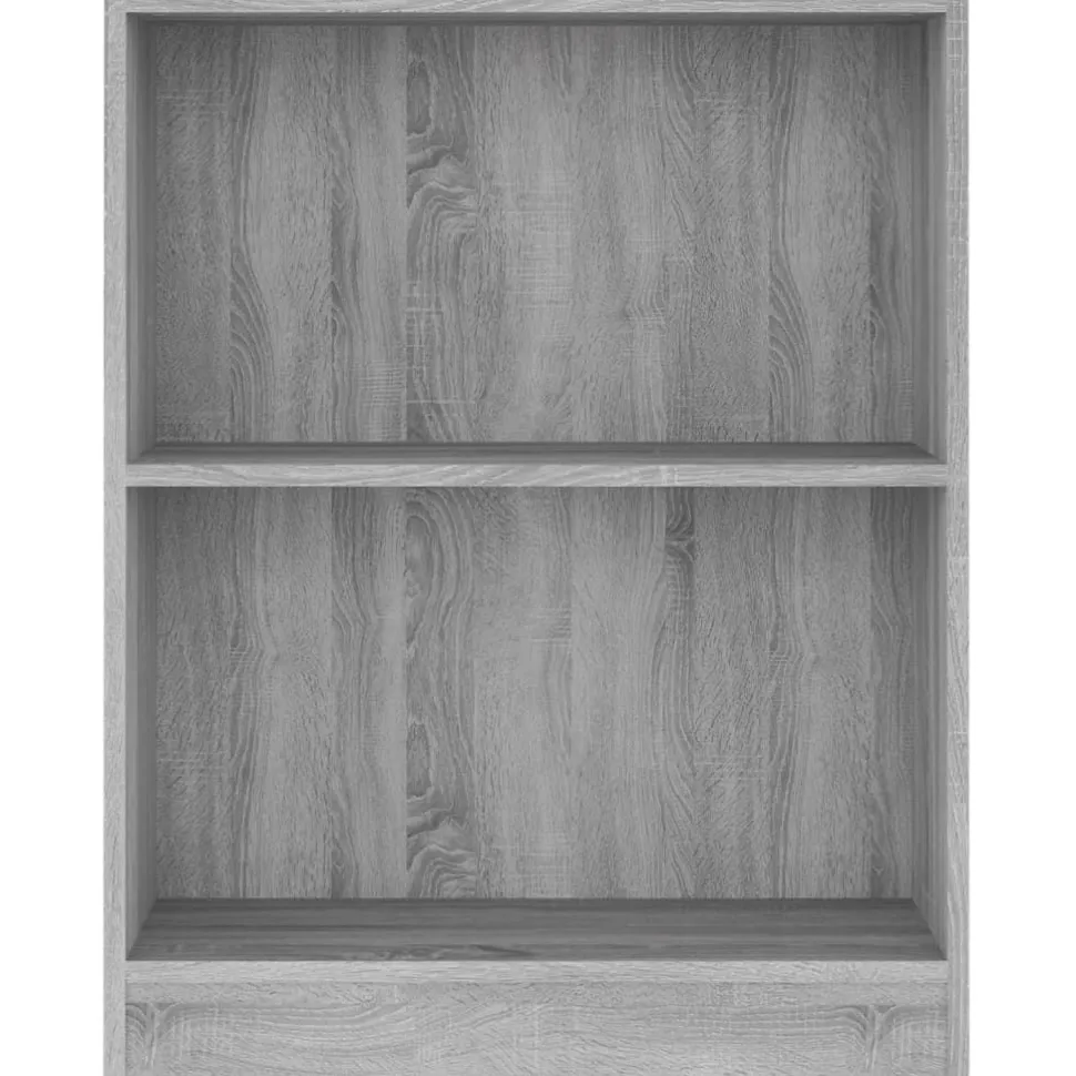 Kirjahylly 60x24x74,5 cm tekninen puu harmaa