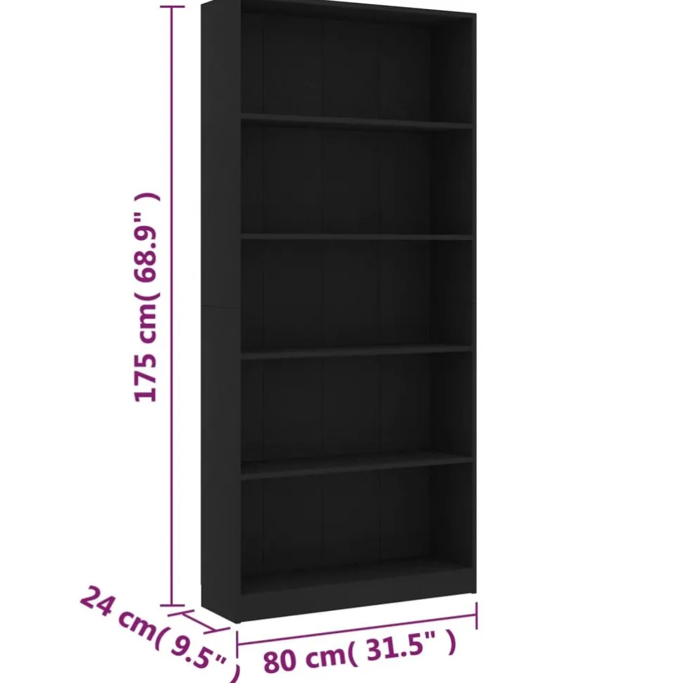 Kirjahylly 60x24x74,5 cm tekninen puu harmaa