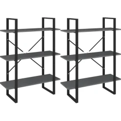 Kirjahylly 80x30x105 cm tekninen puu harmaa