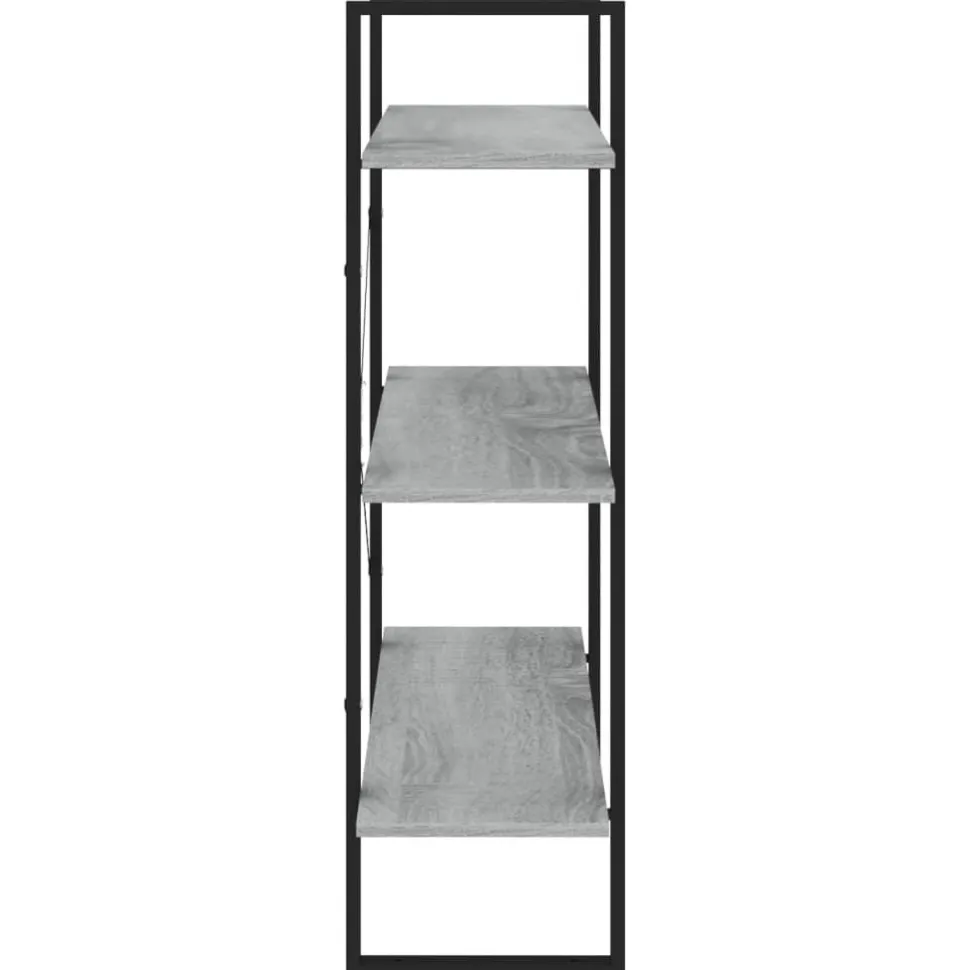 Kirjahylly 80x30x105 cm tekninen puu harmaa