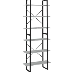 Kirjahylly 80x30x105 cm tekninen puu harmaa