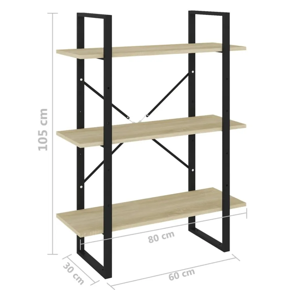 Kirjahylly 80x30x105 cm tekninen puu harmaa