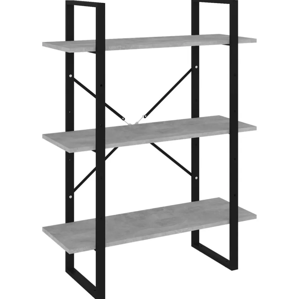 Kirjahylly 80x30x105 cm tekninen puu harmaa