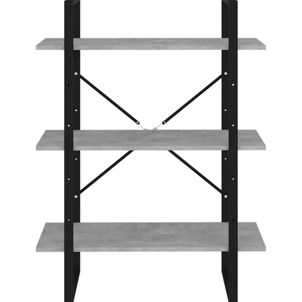 Kirjahylly 80x30x105 cm tekninen puu harmaa
