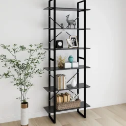 Kirjahylly 80x30x105 cm tekninen puu harmaa