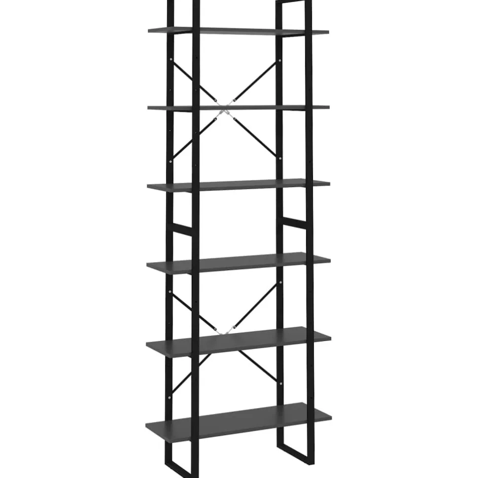 Kirjahylly 80x30x105 cm tekninen puu harmaa
