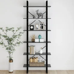 Kirjahylly 80x30x105 cm tekninen puu harmaa