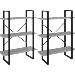 Kirjahylly 80x30x105 cm tekninen puu harmaa