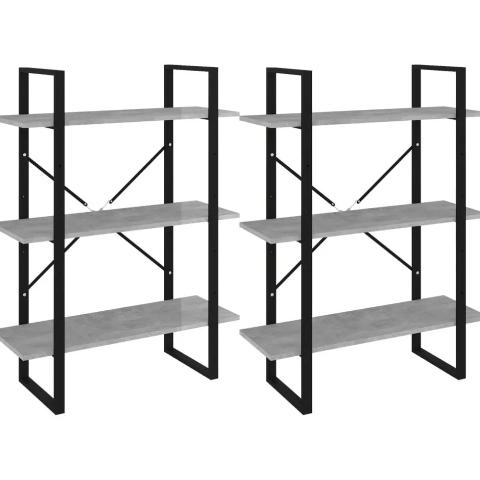 Kirjahylly 80x30x105 cm tekninen puu harmaa