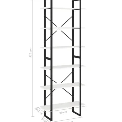 Kirjahylly 80x30x105 cm tekninen puu harmaa