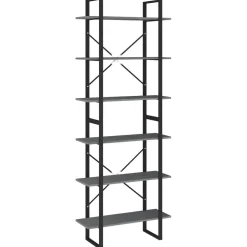 Kirjahylly 80x30x105 cm tekninen puu harmaa