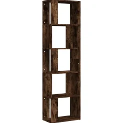 Kirjahylly 45x24x160 cm tekninen puu harmaa