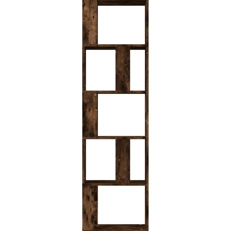 Kirjahylly 45x24x160 cm tekninen puu harmaa