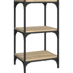 Kirjahylly 40x33x70,5 cm tekninen puu ja teräs harmaa