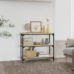 Kirjahylly 40x33x70,5 cm tekninen puu ja teräs harmaa