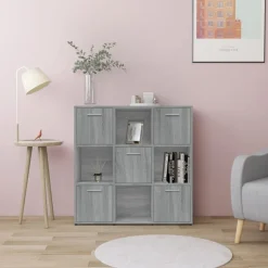 Kirjahylly 90x30x90 cm tekninen puu pähkinä