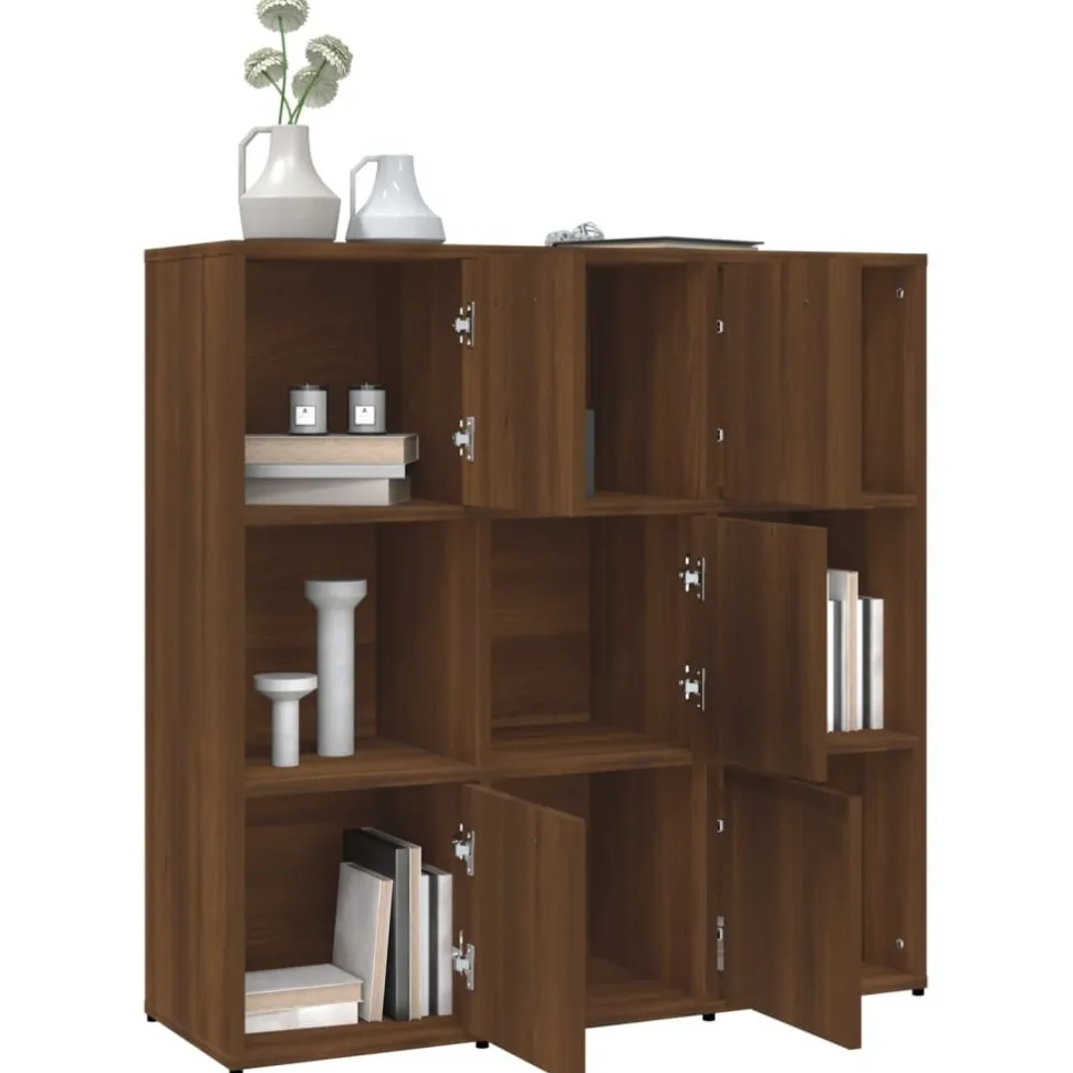 Kirjahylly 90x30x90 cm tekninen puu pähkinä