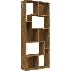 Kirjahylly 67x24x161 cm tekninen puu savutammi
