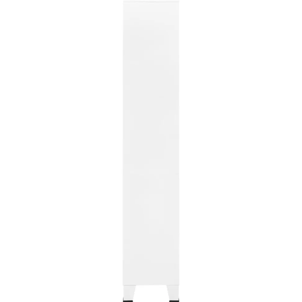 Kirjahylly 80x32x180 cm teräs valkoinen
