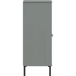 Kirjakaappi metallijaloilla 90x35x90,5 cm täyspuu Oslo ruskea