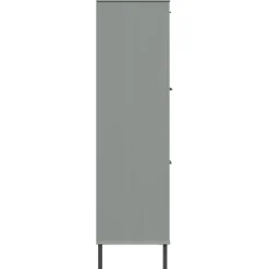 Kirjakaappi metallijaloilla 90x35x128,5 cm täyspuu Oslo ruskea