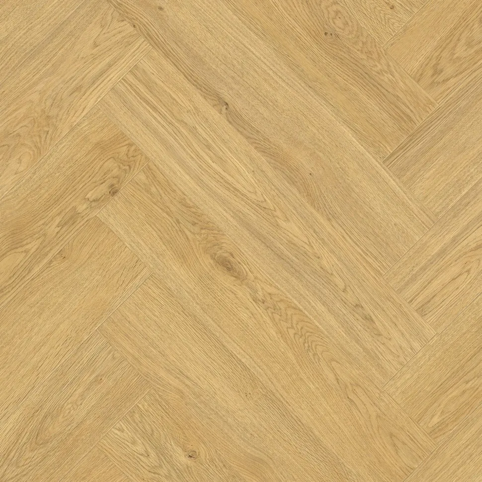 Kivikomposiittikalanruotovinyylilankku DomusFlooring Lempo luonnontammi, integroitu askeläänieriste