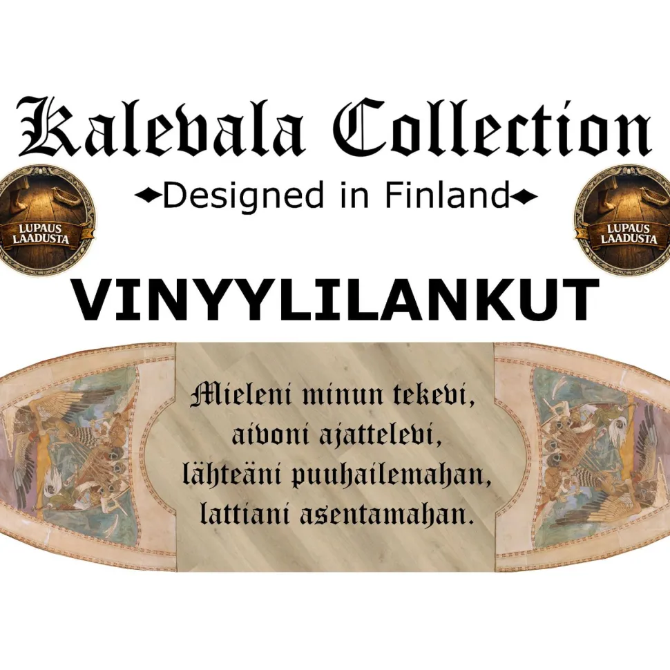 Kivikomposiittikalanruotovinyylilankku DomusFlooring Lempo luonnontammi, integroitu askeläänieriste