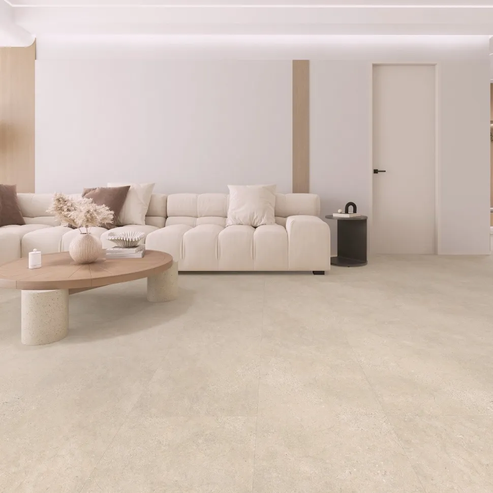 Kivikomposiittivinyylilaatta DomusFlooring Lyylikin luoto, integroitu askeläänieriste