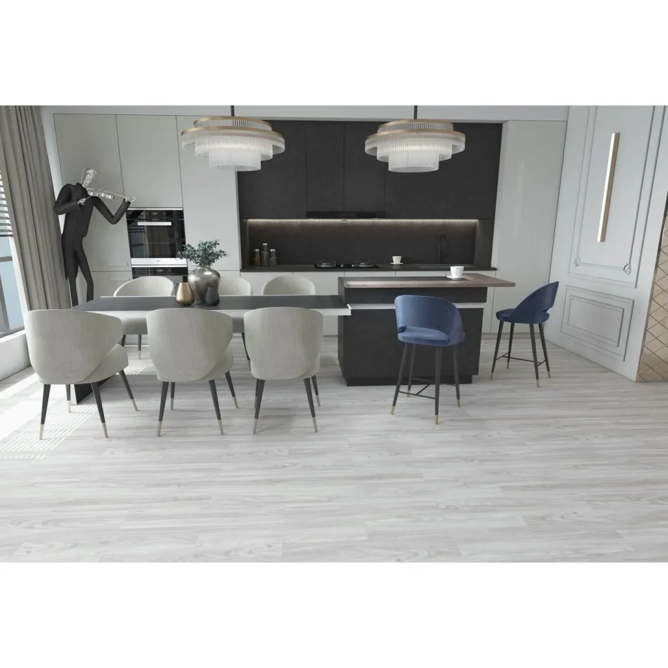 Kivikomposiitti vinyylilankku DomusFlooring Jatul hopeatammi, 4x180x1220mm