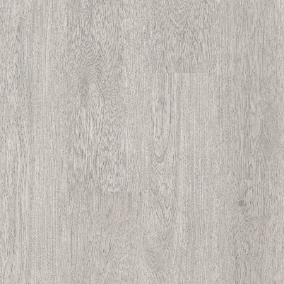 Kivikomposiittivinyylilankku DomusFlooring Tuulikin tuhkatammi, integroitu askeläänieriste