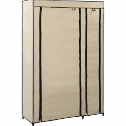 Kokoontaitettavat vaatekaapit 2kpl kerma 110cm kangas