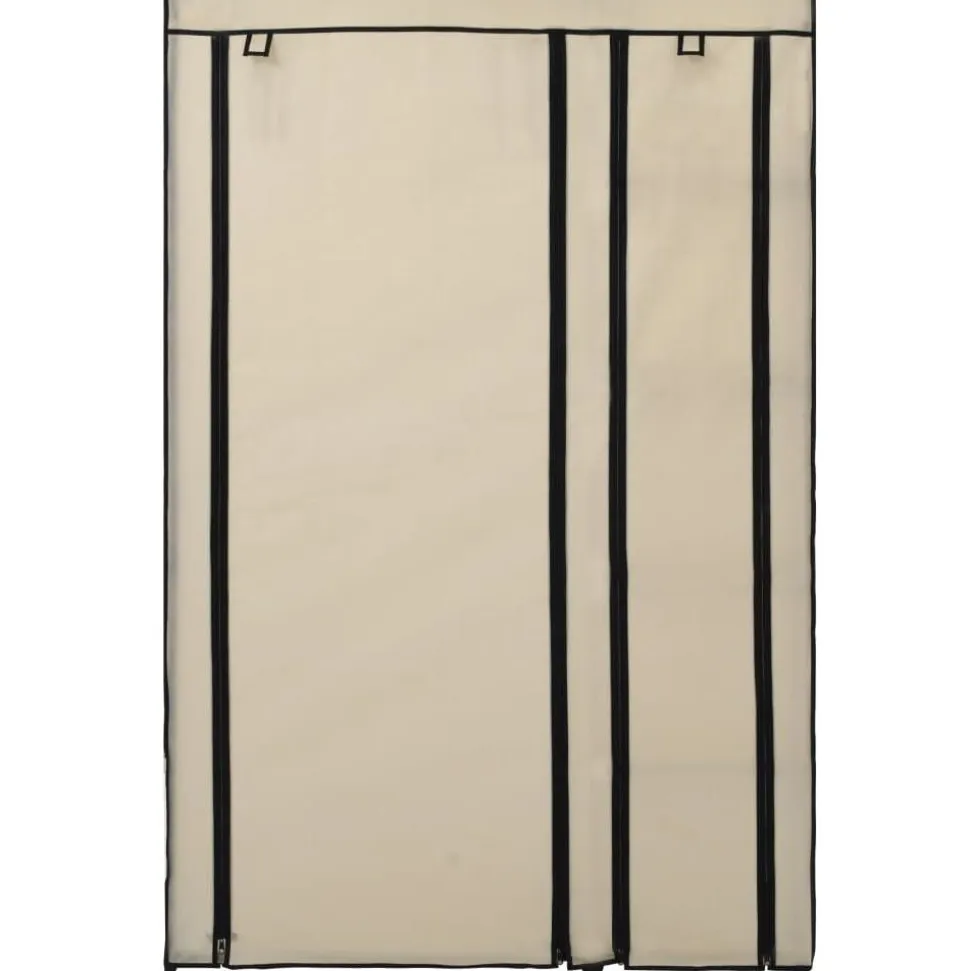 Kokoontaitettavat vaatekaapit 2kpl kerma 110cm kangas