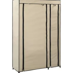 Kokoontaitettava vaatekaappi kerma 110cm kangas
