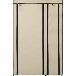 Kokoontaitettava vaatekaappi kerma 110cm kangas